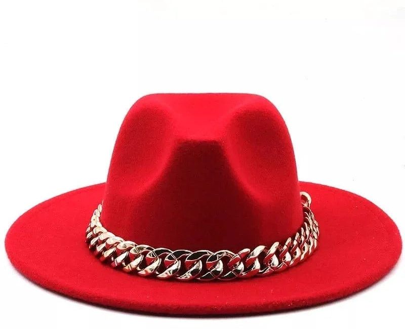 red felt hat